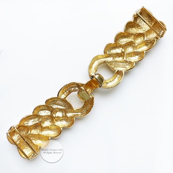 Accessocraft NYC Belt Buckle Large Gold Metal Braid 8in Long Vintage 80s - Picture 6 of 7